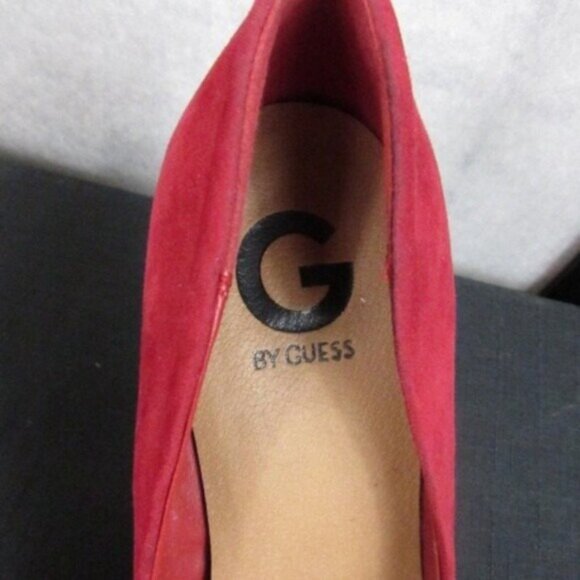 Guess Womens Red Suede Platform Heels Size 7 - Picture 4 of 5